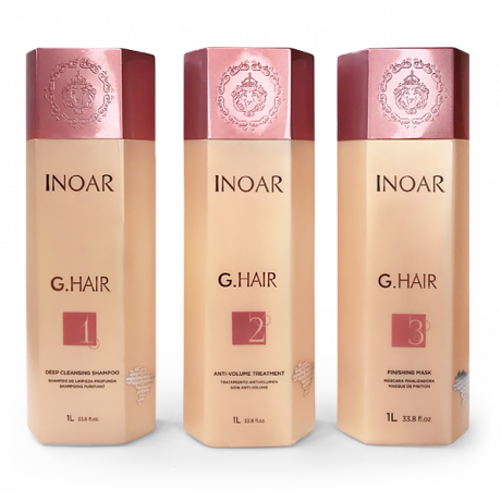 Inoar G-Hair Keratin набор (Шампунь, Рабочий состав, Маска закрепляющая)