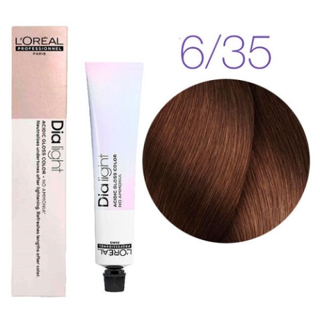 Краска для волос - L'Оreal Professionnel  Dia Light 6.35 (Темный блондин красное дерево)