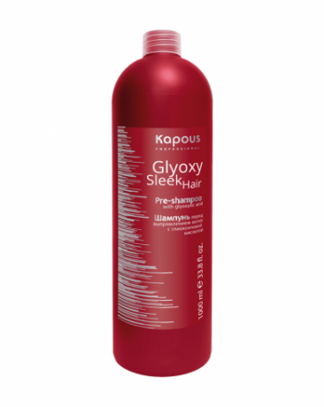 Шампунь перед выпрямлением волос с глиоксиловой кислотой - Kapous Professional Glyoxy Sleek Hair Pre-Shampoo 1000 мл