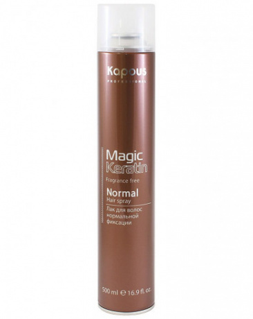 Лак аэрозольный нормальной фиксации с кератином - Kapous Fragrance Free Magic Keratin Hair Spray Normal 500 мл