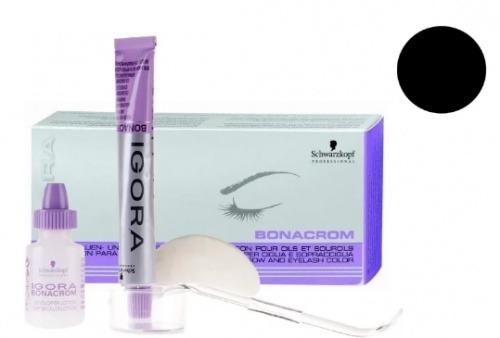 Стойкая краска для бровей и ресниц (черный) - Schwarzkopf Professional Igora Bonacrom Black 