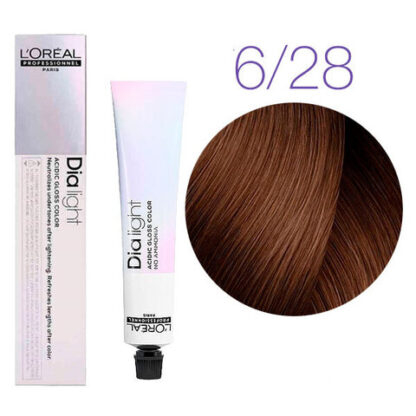 Краска для волос - L'Оreal Professionnel  Dia Light 6.28 (Темный блондин перламутровый мокка)