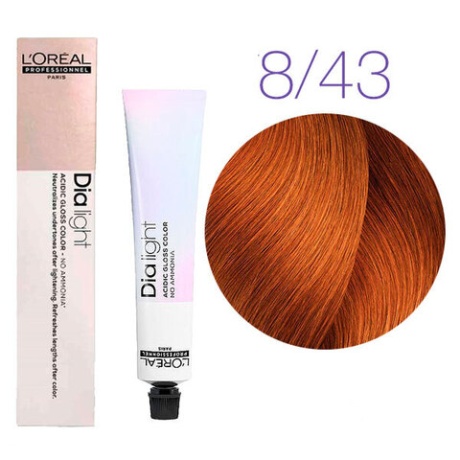 Краска для волос -  L'Оreal Professionnel Dia Light 8.43 (Светлый блондин медно-золотистый) 