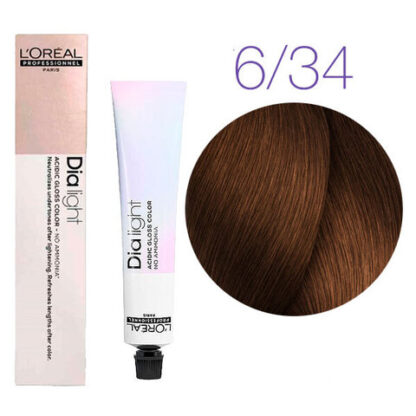 Краска для волос - L'Оreal Professionnel  Dia Light 6.34 (Темный блондин золотисто-медный)