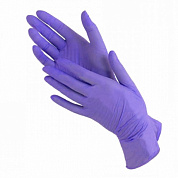 Перчатки нитриловые, фиолетовые, Размер S, 100шт. в уп. Размер S