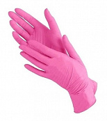 Перчатки нитриловые, розовые, Размер M, 100шт. в уп. Размер M