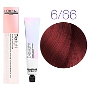 Краска для волос - L'Оreal Professionnel  Dia Light 6.66 (Темный блондин интенсивно-красный)