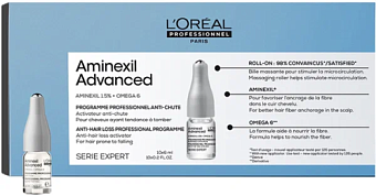 Ампулы для сокращения выпадения волос и стимулирования активности волосяных луковиц  Aminexil Advanced 