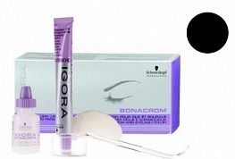 Стойкая краска для бровей и ресниц (черный) - Schwarzkopf Professional Igora Bonacrom Black 