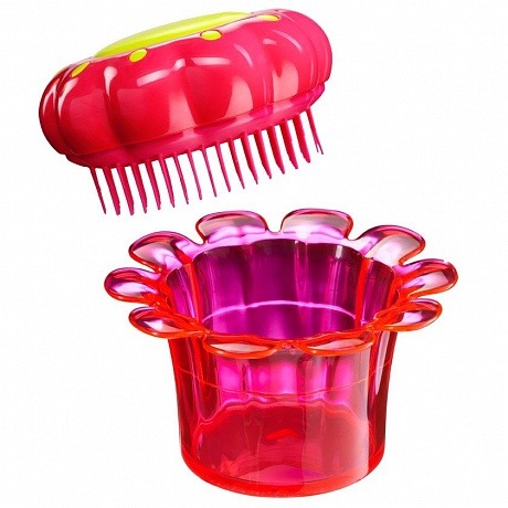Расческа для волос детская розовая  - Tangle Teezer Magic Flowerpot Princess Pink