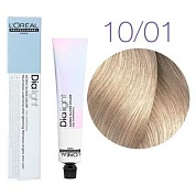 Краска для волос - L'Оreal Professionnel Dia Light  10.01 (Молочный коктейль натуральный пепельный)
