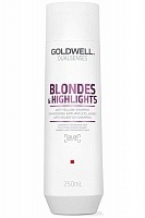 Шампунь против желтизны для осветленных и мелированных волос - Goldwell DualSenses Blondes & Highlights Anti-Brassiness Shampoo  