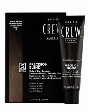 Краска для седых волос натуральный оттенок 4/5 - American Crew Precision Blend Natural Gray Med Nat 