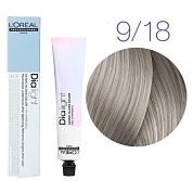 Краска для волос - L'Оreal Professionnel Dia Light  9.18 (Очень светлый блондин пепельный мокка)