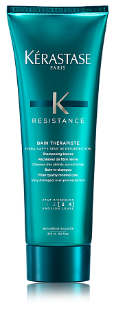 Восстановление сильно поврежденных волос. Степень повреждения 3-4 - Kerastase Resistance Bain Therapiste Balm-In-Shampoo Fiber Quality Renewal Care  